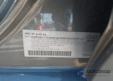 2012 Audi S4 3.0 Premium Plus from USA, damaged, VIN WAUBGAFL5CA091242